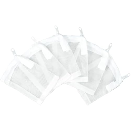 AQUANEAT Aquarium Filter Media Bags 6pcs Fish Tank Extra Fine 100 Micron Mesh Bags with Plastic Zipper for Activated Carbon (3” x 4”)