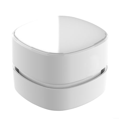 Mini aspirapolvere da tavolo: wireless, a risparmio energetico, 400 minuti di durata della batteria, spazzatrice da tavolo, senza fili e girevole a 360°, per tastiera, casa, ufficio (bianco)