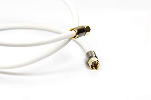 (3ft) Commercial Electric RG-6 Coaxial Cable (F-PIN) White Cable Cord for use with TV, VCR, Cable Modem, Satellite TV, Off-air Antenna