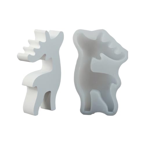 Moldes de silicona animal, Molde de chocolate de Navidad de , 2.8x4.25 pulgadas de forma de alce molde moldeado para fondant, jabón, velas, vacaciones, decoración de la boda, accesorios festivos