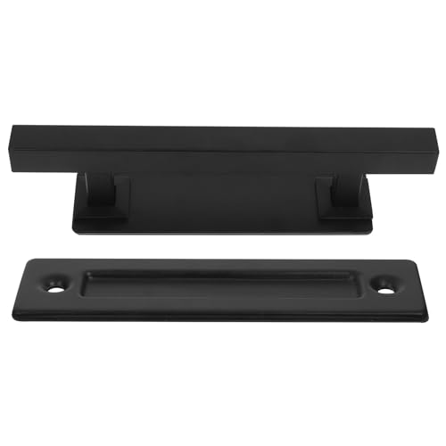 DOITOOL 滑り止め加工カーボンスチール製滑動ドアハンドル 耐錆性と頑丈さを兼ね備えたガレージ門 木製扉用引手 シンプル設置で多用途対応