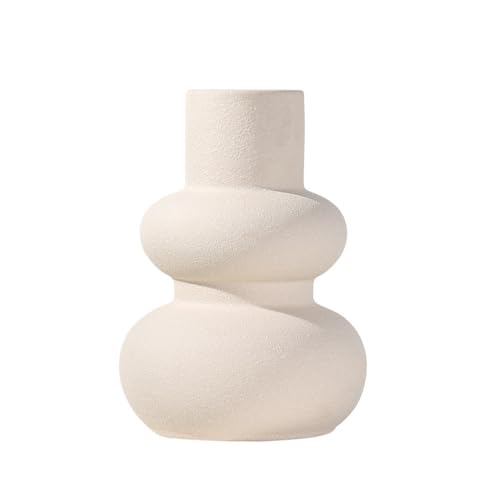 Vase en céramique blanc haut de gamme aux lignes en spirale - 2