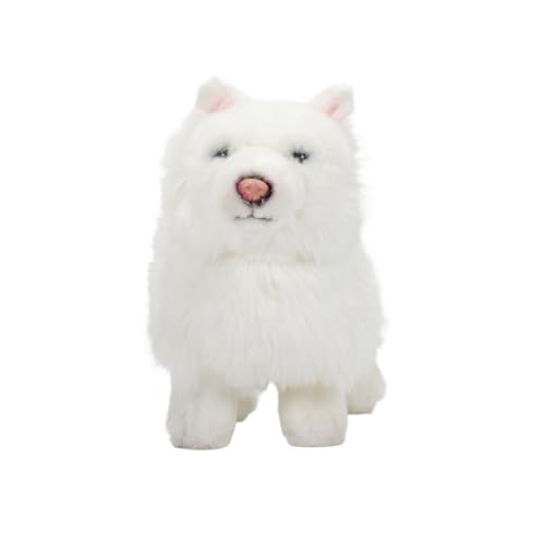 Jouet en peluche Samoyède de qualité supérieure : chiot debout d'un réalisme d'exception