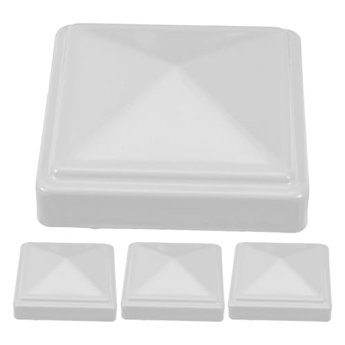 Remates para Postes de Cerca modernos en hierro fundido blanco de 4 piezas
