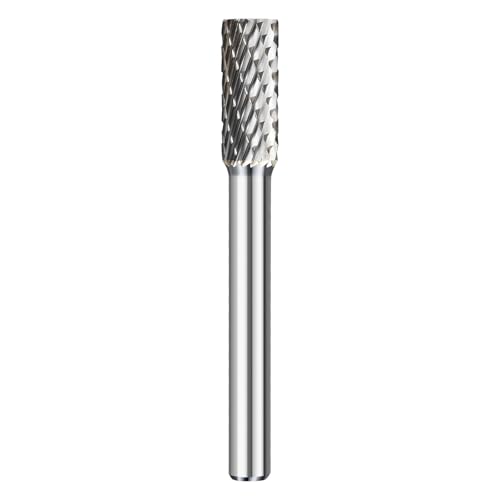 BALUGAEA Hartmetall Frässtifte mit Doppelschnitt, Zylinderform Schneideisen, 6mm Schaft Schaftfräser, Frässtift-ø 8mm Länge 65mm,für Stahl, Metall, Polieren und Gravieren DIY-Holzbearbeitung