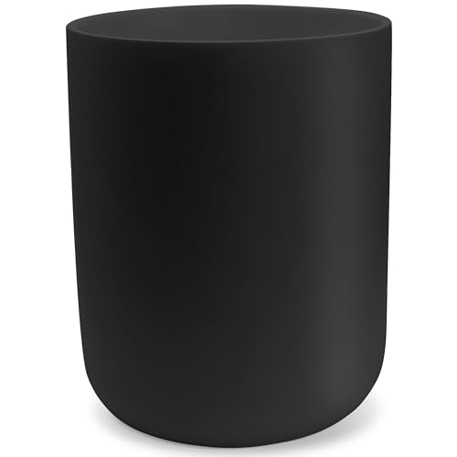 YEW DESIGN Kompakter Runder Mülleimer Mini in Schwarz Matt 13 L / 3 5 Gallonen Papierkorb für Badezimmer Büro unter dem Schreibtisch Schlafzimmer Waschküche Küche