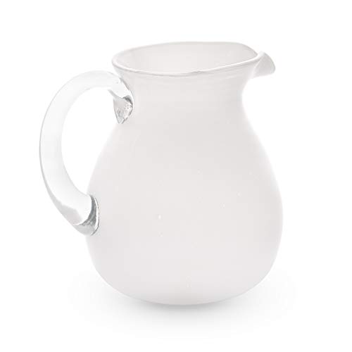 Carafe en verre avec manche Memento original blanc
