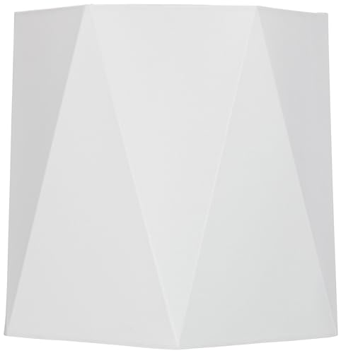 Springcrest ALS230710-18 11 Inch Top X 13 Inch Bottom X 11 Inch High X 11 Inch Slant Lamp Shade Replacement Medium White Sandstone Hexagon Modern Linen Fabric Spider Harp Finial cover