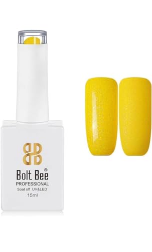 Image of Bolt Bee yellow Color Gel Nail Polish Soak Off UV Gel 15ML DIY at Home Manicure Salon Nail Art