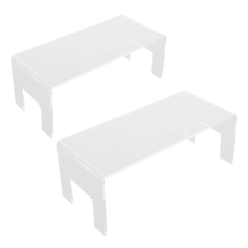 Cabilock 2pcs Clear U Shaped Display Stand Risers for Figures Cupcakes Versatile Tabletop Showcase Support for Home and Retail Use