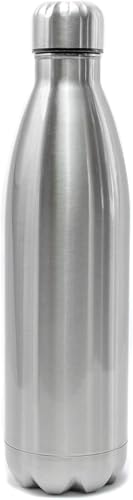 Garrafa Térmica Inox Parede Dupla 500ml Prata Isolamento Vácuo Bebida Quente Fria Portátil Livre BPA Vedação Hermética Academia Escritório Praia Viagem Esporte Caminhada Durável Elegante