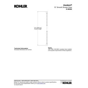 Manguera para ducha KOHLER Awaken de 72 pulgadas, acabado níquel cepillado vibrante miniatura 3