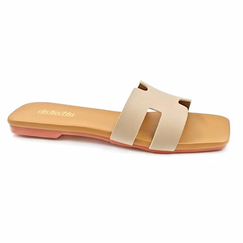 Image of flats for women stylish daily use flip flops slides girls slippers open toe footwear sandals