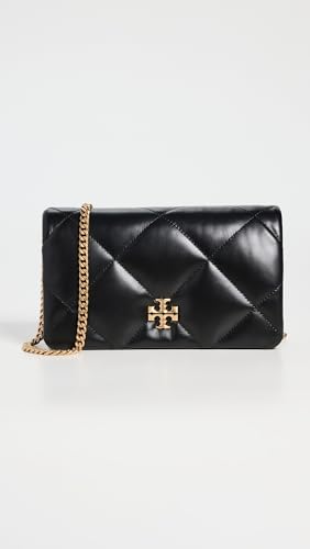Tory Burch Women's Kira Diamond Quilt Chain Wallet, Black, One Size2