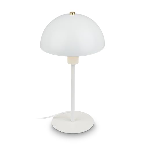 BRILONER - Lampe de chevet avec interrupteur à câble, douille E14, lampe de table, bureau, lecture pour lit, 18 x 35 cm, blanc