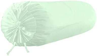 Pizuna Linens 400 Thread Count Cotton Bolster-Pillow-Cases 2pc Aqua Mint, 100% Long Staple Cotton Bolster Pillow Cover Soft Sateen Weave (2pc Cotton Bolster-Cushion-Cover 51 x 122)