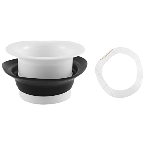 Folceretsc Bass Drum Enhancer ABS Rubber Bass Drum Kick Enhancer with Black Port Hole Protector,Mic Hole Drum Head,White