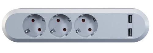 Bachmann 381.801 Bloc multiprise blanc avec chargeur double USB intégré