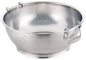 UK 18-8 Punched Shallow Colander, 16.9 inches (43 cm), Free Handle