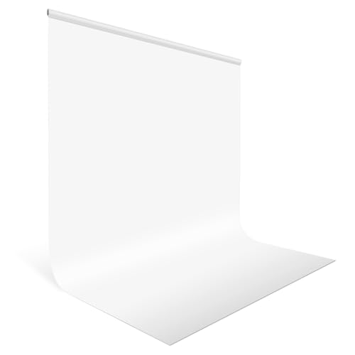 UTEBIT Toile de Fond Blanc, 2x3m Toiles de Fond Photo Blanches pour Photographie Anti-Froissement Toile de Fond Pliable en Polyester pour Prise de Vue Photo (Repassage à Basse Température)