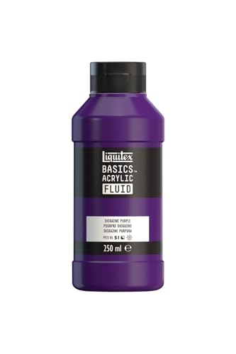 Liquitex 8870436 Basics Fluid - Peinture acrylique à consistance fluide, à séchage rapide, résistante à la lumière, imperméable, à base d'eau, Flacon de 250 ml, Pourpre