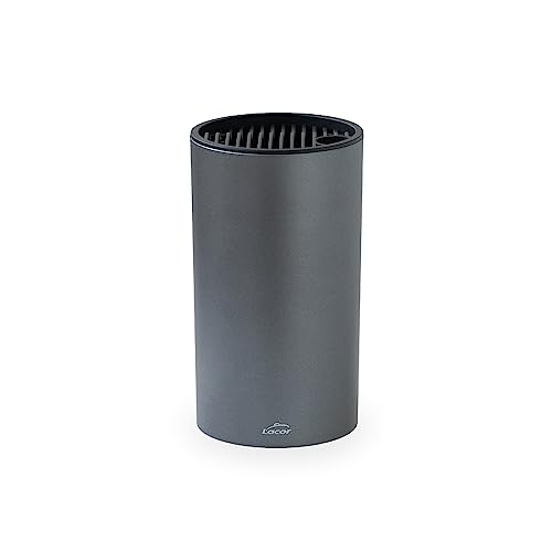 Lacor - 39038 - Taco de Cuchillos TitanPro, Bloque Universal Cuchillos, Color Metalizado, Ø13cm, Altura 23cm, Apto para Lavavajillas.