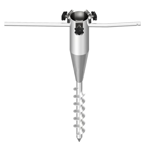 Base de anclaje de metal para sombrilla portátil con tornillo de tierra 6