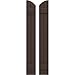 Ekena Millwork ARW101BE207X35TBH Americraft Two 2 Exterior Real Wood Joined Board-n-Batten Shutters w/Elliptical Top (Per Pair), 7"W x 35"H, Raisin Brown