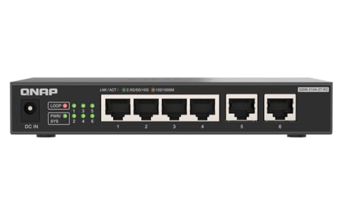 QNAP - QNAP QSW-2104-2T 2,5/10GbE アンマネージドスイッチ QSW-2104-2T | A plug & play switch featuring 10GbE and 2.5