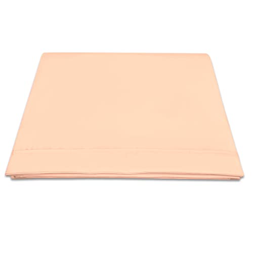 Pizuna Pure 100% Cotton Flat Bed Sheet Queen Size 275 x 280 cm, Apricot Orange, 400 Thread Count Luxurious Long Staple Cotton Sateen Weave Bedsheet Apricot Orange (Flat Sheet -1 PC)