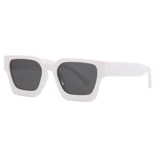 Lunettes de soleil carrées vintage LVTFCO vertes pour femmes et hommes