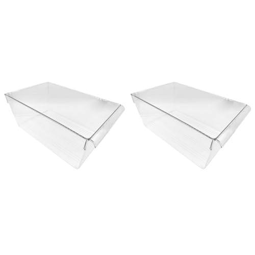 Acan Tradineur - Pack de 2 Cajones organizadores para frigorífico N.º 14 - Fabricado en Polipropileno - Apto para Lavavajillas y Uso alimentario - 15 x 23 x 37 cm - Transparente