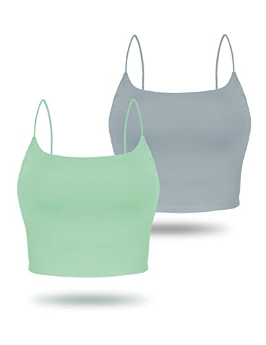 Amilia camisole femme double couche vert clair/gris bleu