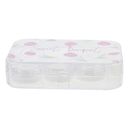 SAFIGLE Estuche para Lentes De Contacto Floral Caja Portátil para Lentillas con Herramientas para Uso Diario y Viajes