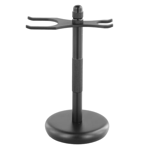 Pinsheng Safety Razor and Brush Stand Holder, Black Stainless Steel Shaving Brush Stand Deluxe Chrome Razor and Brush Stand Holder Fit All Your Shaving