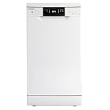 Teknix TFD455W Freestanding Slimline Dishwasher - 10 Place Settings - 30 Minute Rapid Clean - Extra Dry Function - White, H84.5 x W45.0 x D60.0 (cm)