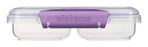 Sistema Small Split TO GO Food Storage Container | 350 ml | Lunch Box with Compartments | BPA-Free | assorted colors