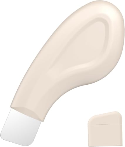 ブラックヘッドリムーバーツール、ディープクレンジング用シリコンフェイススクレーパー、スキンスクラバーフェイススパチュラ、鼻にきびリムーバー、スキンケアツール、男女兼用 (ベージュ)