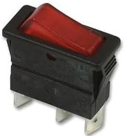 ARCOLECTRIC SWITCHES C5503ATNAB Rocker Switch, SPST, 20A, 250VAC, RED