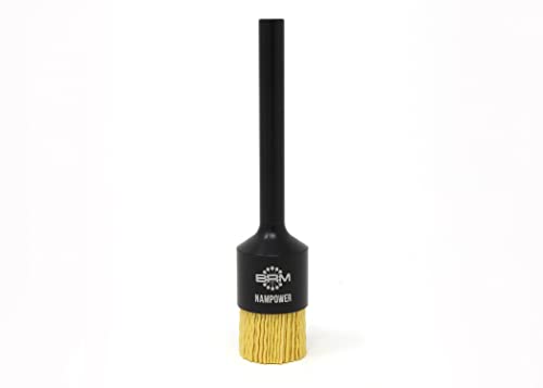 Image of BRM AEB10034120 NAMPOWER End Brush, 1 inch Diameter, 5 inch OAL, 120 Grit, Ceramic Abrasive Filament