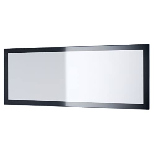 Vladon Miroir Lima, Miroir Mural avec Cadre de Style Moderne, Noir Haute Brillance (139 x 55 cm) Cover