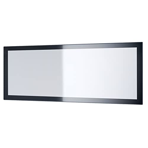 Vladon Miroir Lima, Miroir Mural avec Cadre de Style Moderne, Noir Haute Brillance (139 x 55 cm)