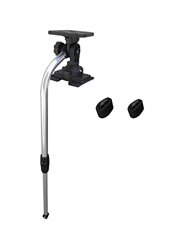 Image of Brocraft Float Tube Mount for Fish Finders, Universal Transducer Bracket, 47 inch Strap, Quick Removal, Adjustable Rotation, Black, BC-MT315TRKP107
