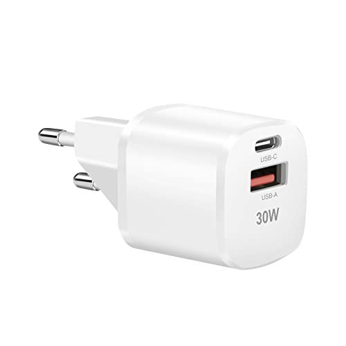 Ładowarka USB C 30 W, Cshare GaN USB C Mini zasilacz PPS PD 3.0 wtyczka ładująca Szybka ładowarka do Google Pixel 7 Pro, iPhone 14/14 Pro Max/13, Google Pixel 7/7 Pro/6/6 Pro/6a/Pixel 5, Galaxy S22