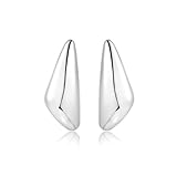 Triangle Silver Dangle Earrings For Women Statement Earrings Large Minimalist Geometric Chunky Exaggerated Stud Earring For Women Trendy