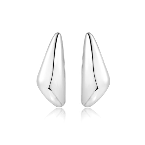 Chunky Gold Dangle Earrings For Women Gold Plated Statement Earrings Large Minimalist Geometric Long Triangle Exaggerated Stud Earring For Women Trendy