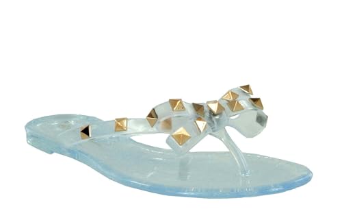 Wild Diva Studded Jelly Flip Flops