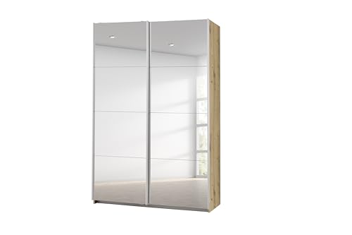 Rauch Möbel Caracas Armadio con Ante scorrevoli, Legno ingegnerizzato, Piastra di serraggio, Oak Artisan con 2 Porte a Specchio, 136x210x62