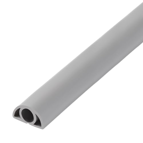 Protector de cables de PVC para salas de servidores, 3 m (10 pies) cortable y fácil de instalar con adhesivo, organizador de cables ignífugo para áreas exteriores e instalaciones industriales, color gris.