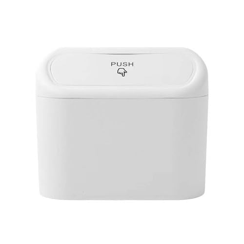 Image of Car Trash Can with Lid Mini Car Trash Can | Auto Dustbin Garbage Organizer | Car Accessories for Interior, Garbage Bin for Car, Home, Office | Essential Multi-Purpose Car Trash Can (White)